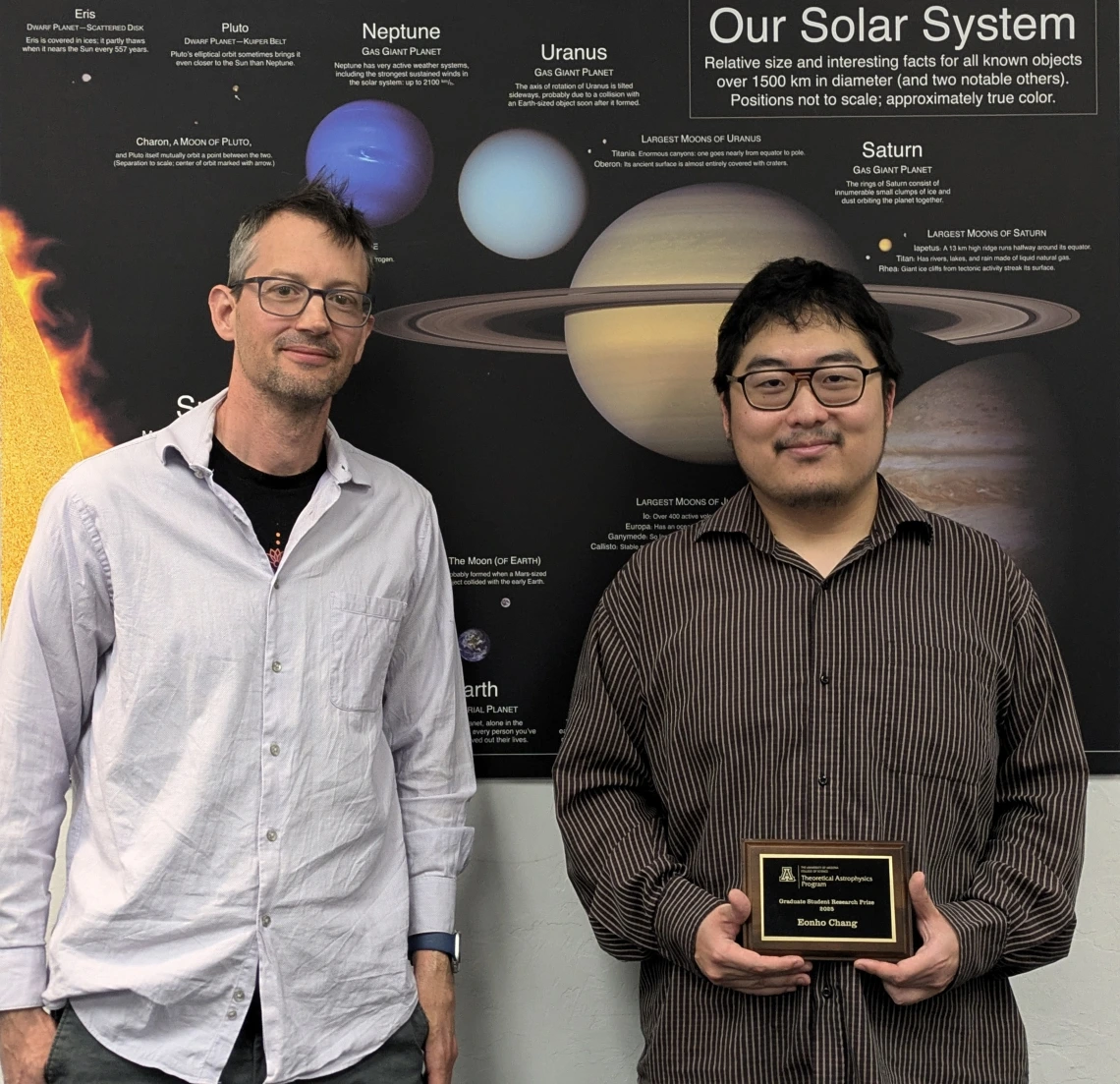 Eonho Chang receive Grad Student Research Prize
